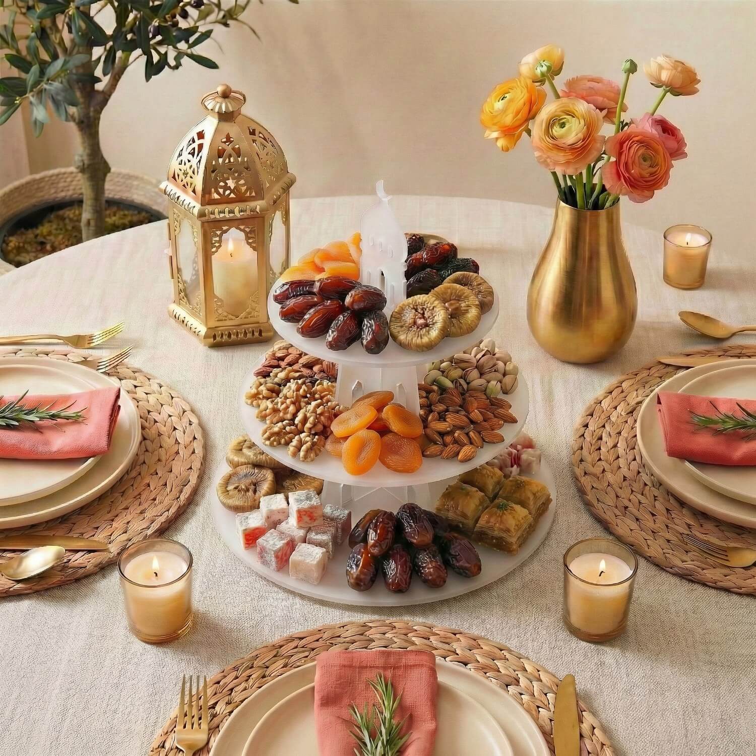 3-Tier Round Acrylic Serving Stand – Ramadan Date & Sweets Tower - Image 10