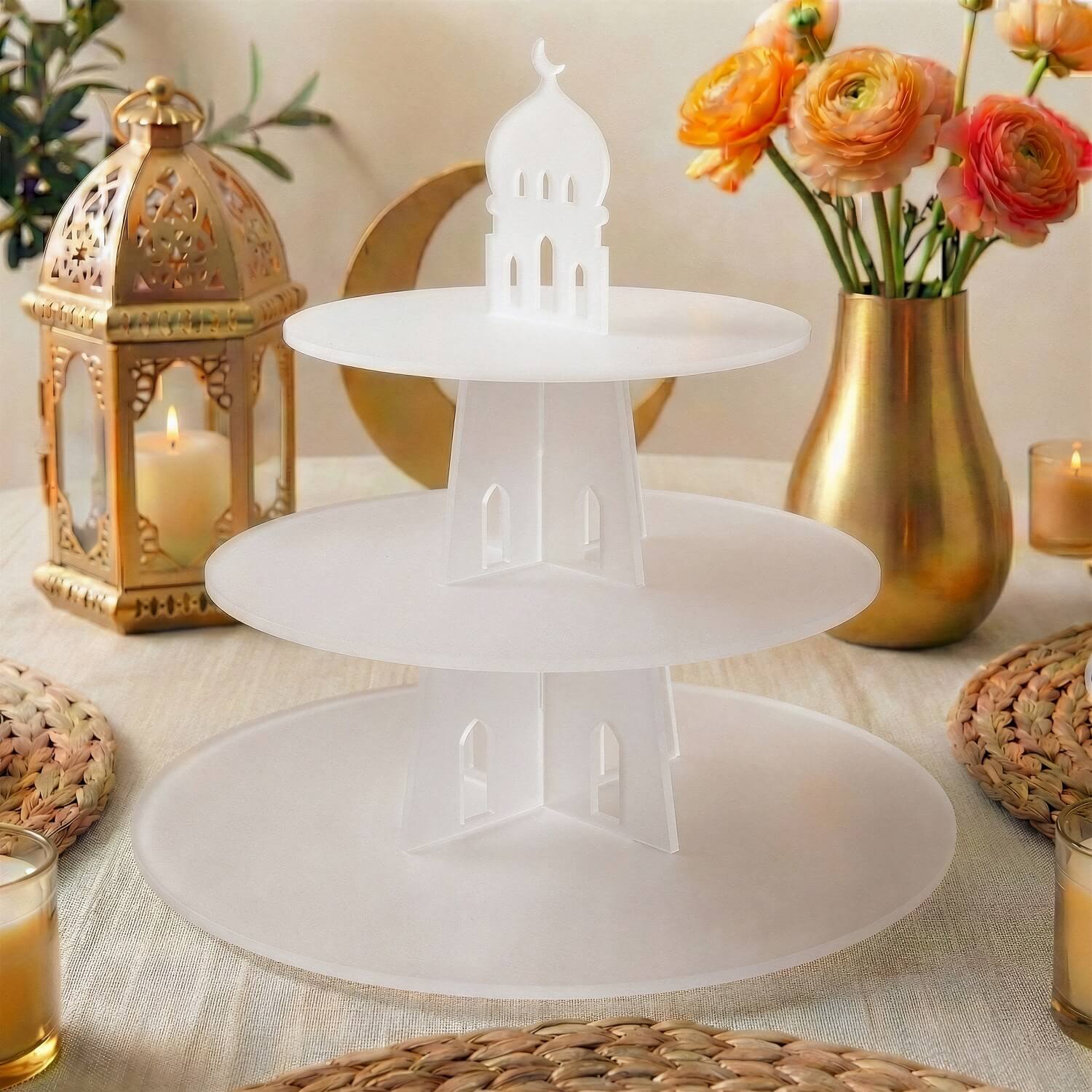 3-Tier Round Acrylic Serving Stand – Ramadan Date & Sweets Tower - Image 15
