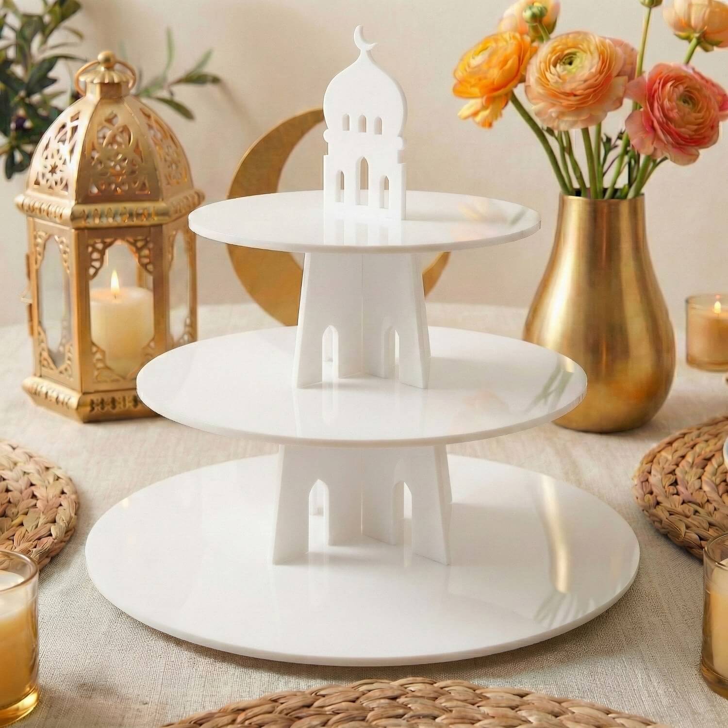 3-Tier Round Acrylic Serving Stand – Ramadan Date & Sweets Tower - Image 18