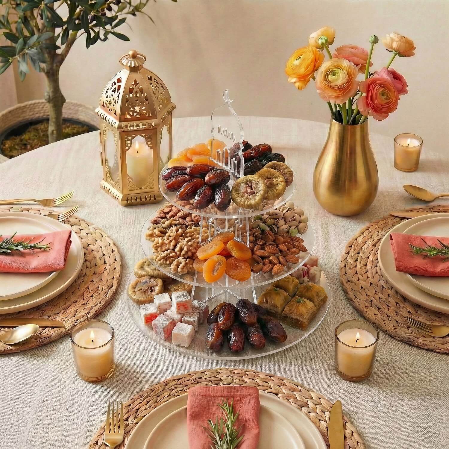 3-Tier Round Acrylic Serving Stand – Ramadan Date & Sweets Tower - Image 20