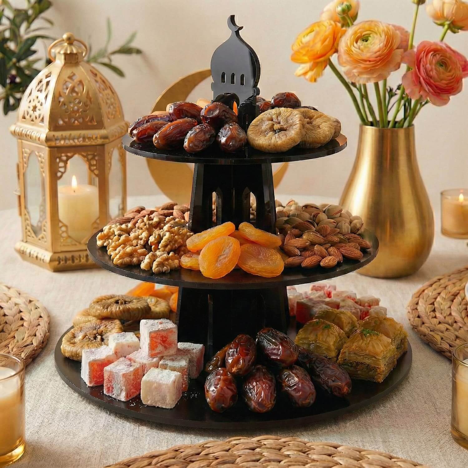 3-Tier Round Acrylic Serving Stand – Ramadan Date & Sweets Tower - Image 5