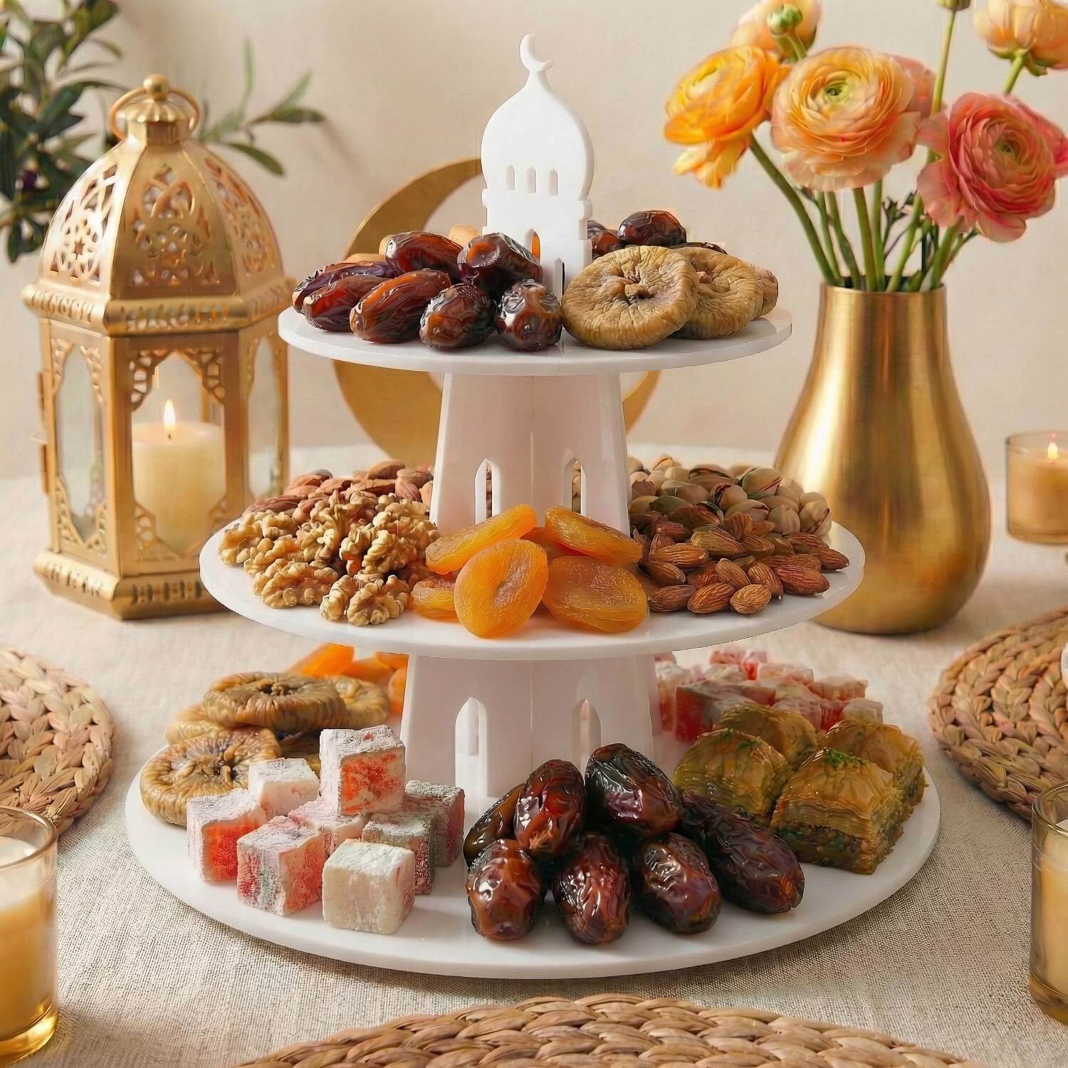 3-Tier Round Acrylic Serving Stand – Ramadan Date & Sweets Tower - Image 7