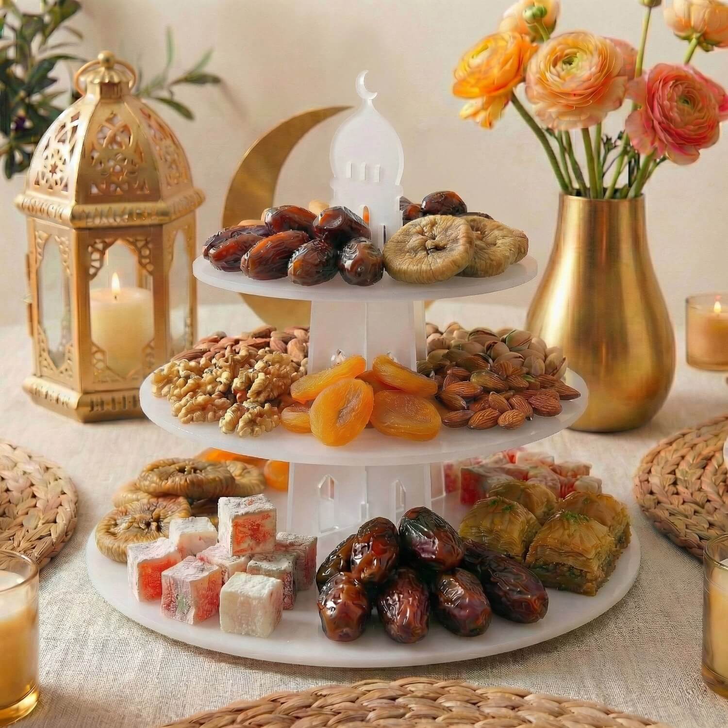 3-Tier Round Acrylic Serving Stand – Ramadan Date & Sweets Tower - Image 8