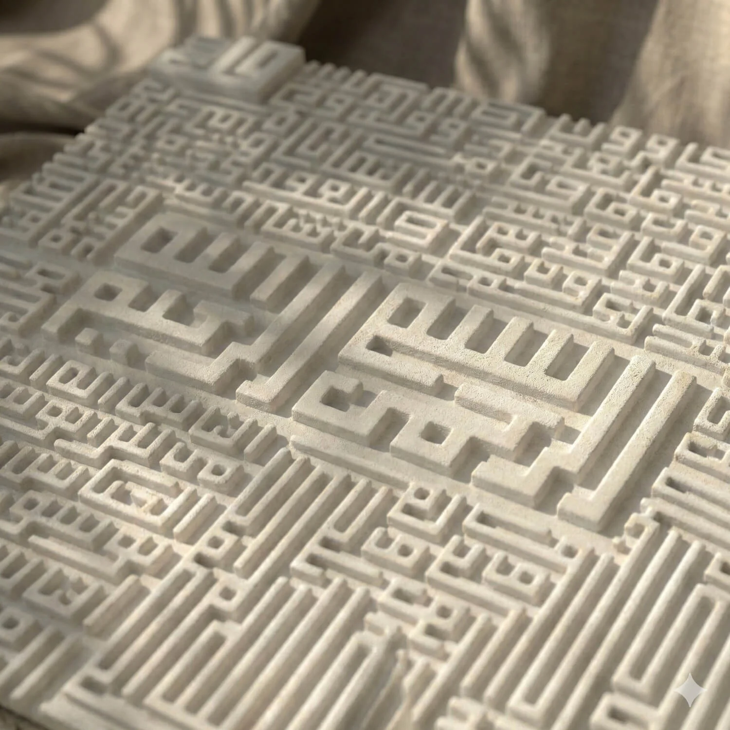 4 Quls Kufic Stone Relief – Protective Islamic Decor - Image 4