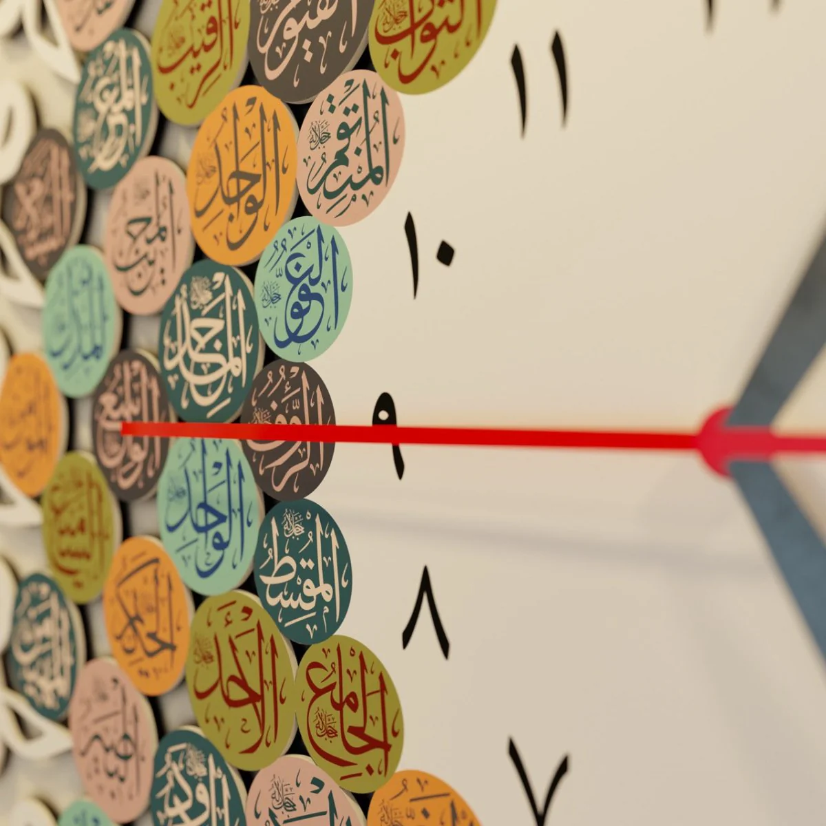 99 Names of Allah with Huwa Metal Islamic Wall Clock - Image 3