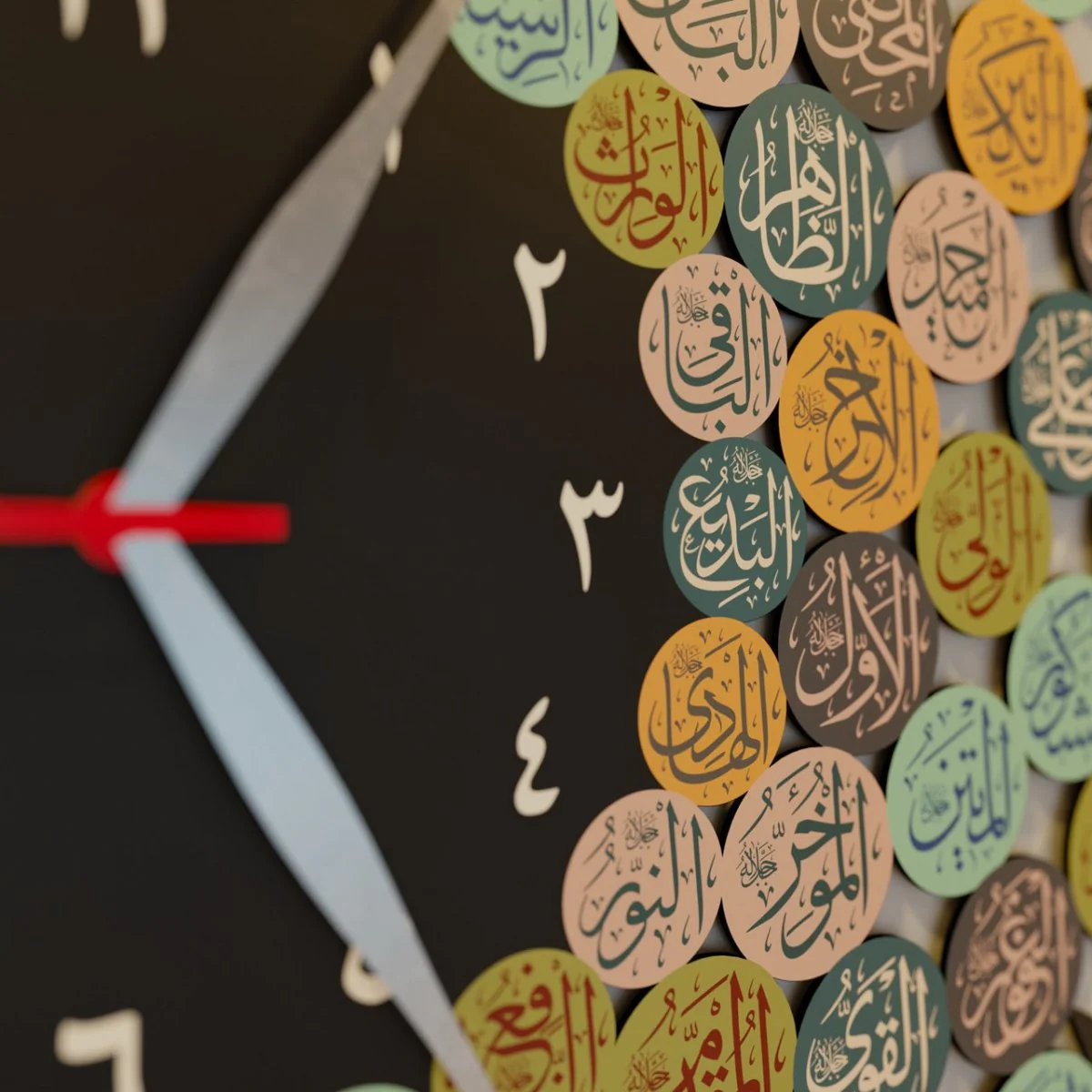 99 Names of Allah with Huwa Metal Islamic Wall Clock - Image 5
