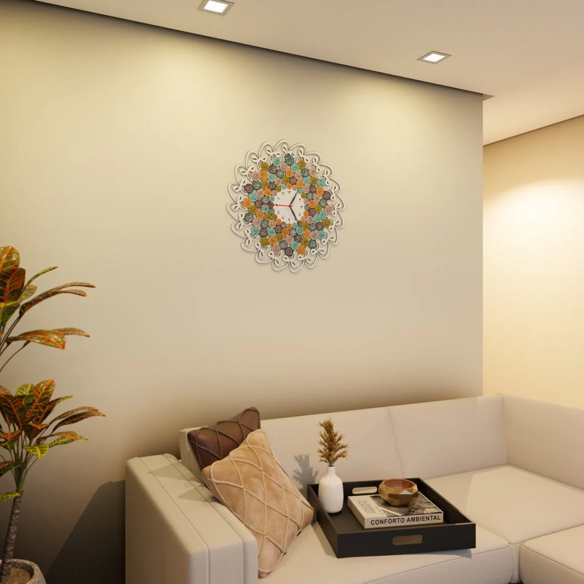 99 Names of Allah with Huwa Metal Islamic Wall Clock - Image 6