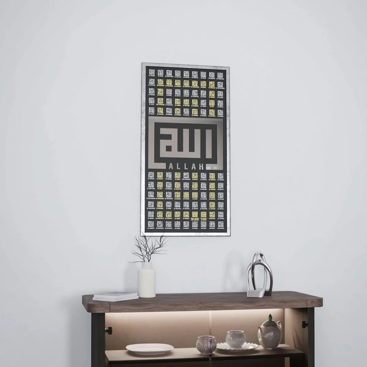 99 Names of Allah Wooden Wall Art | Modern Kufic Arabic Calligraphy - Image 10