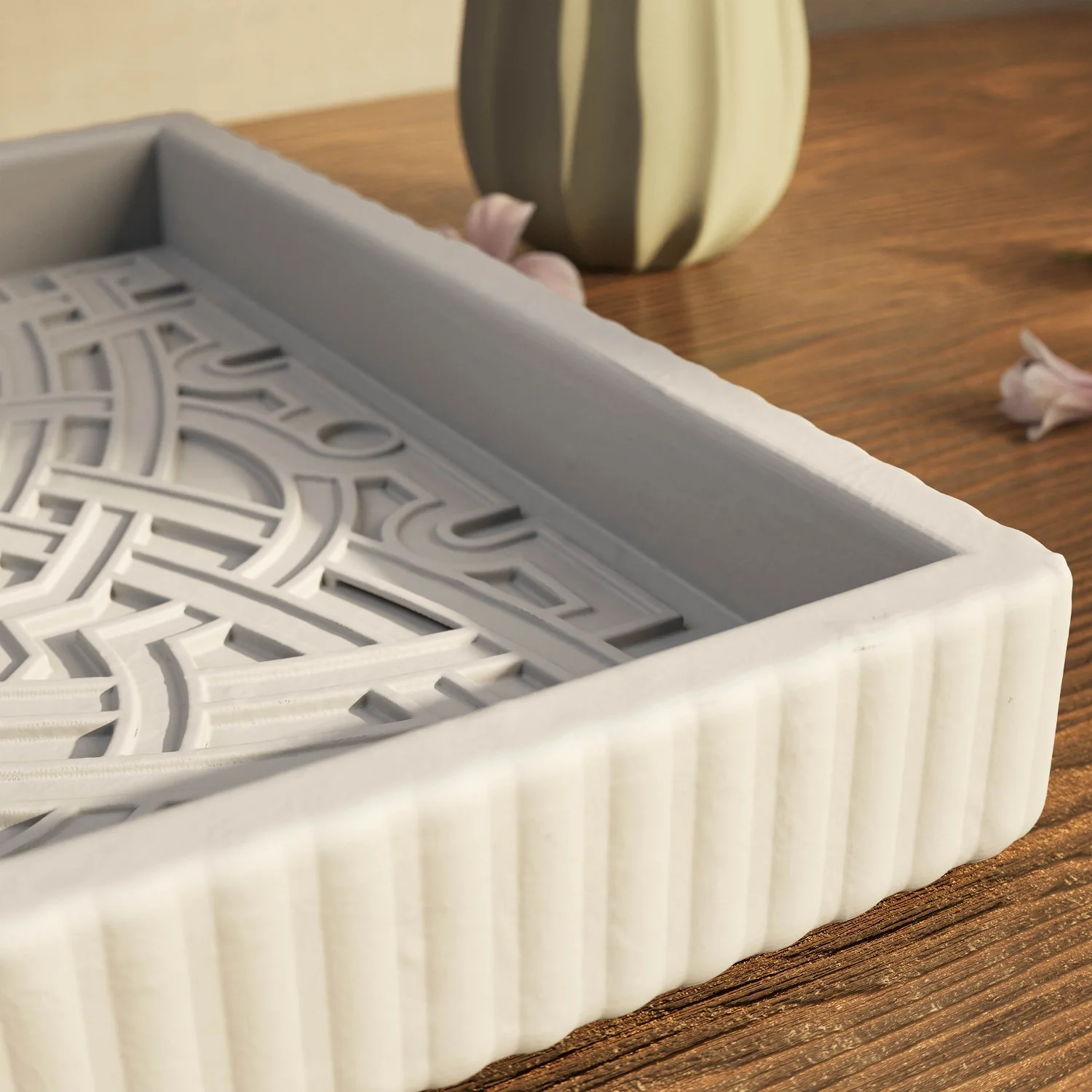 Alhambra Geometric Stone Relief – Curvilinear Star Pattern - Image 6