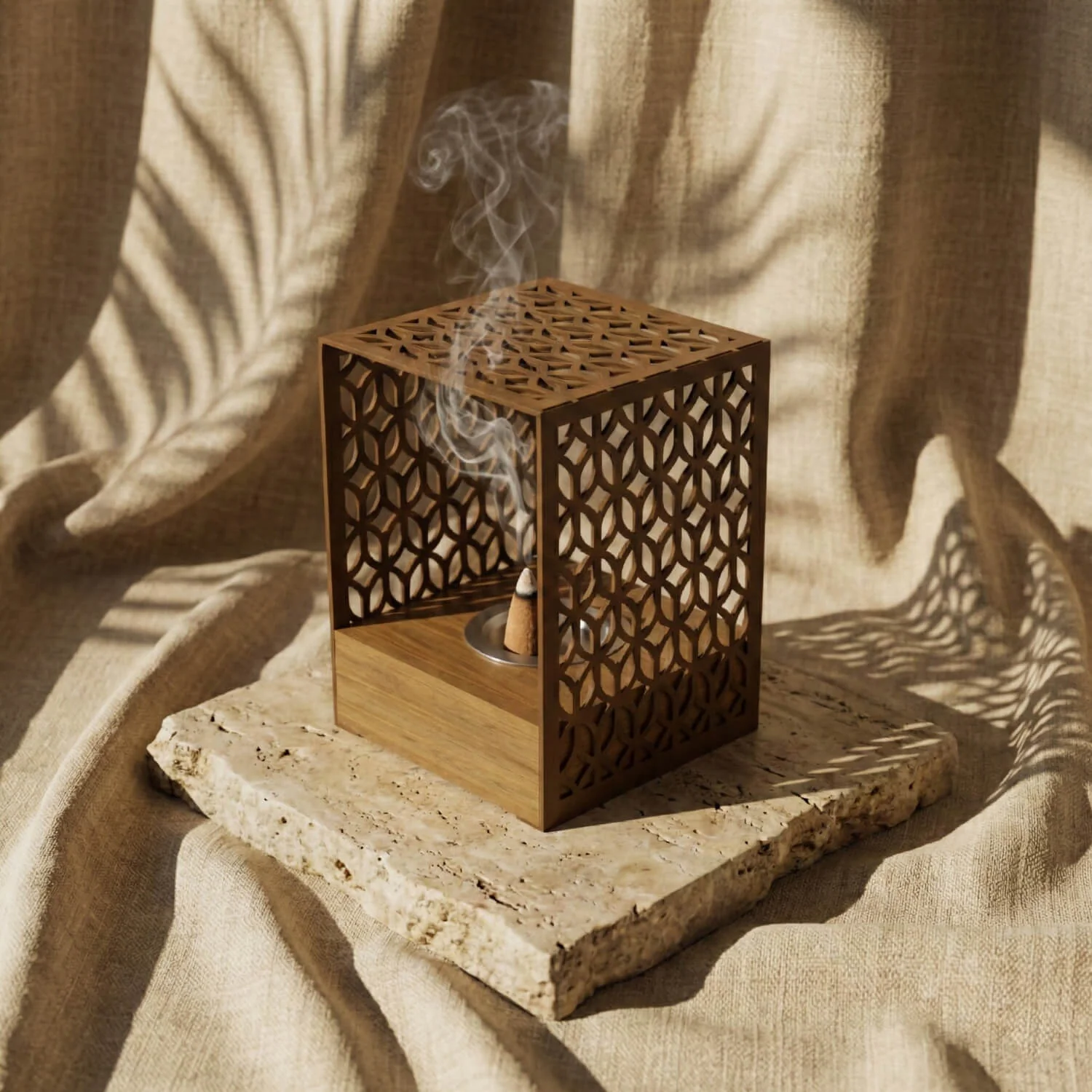 Modern Arched Metal Mabkhara with Solid Wood Base – Premium Bakhoor Burner - Image 11