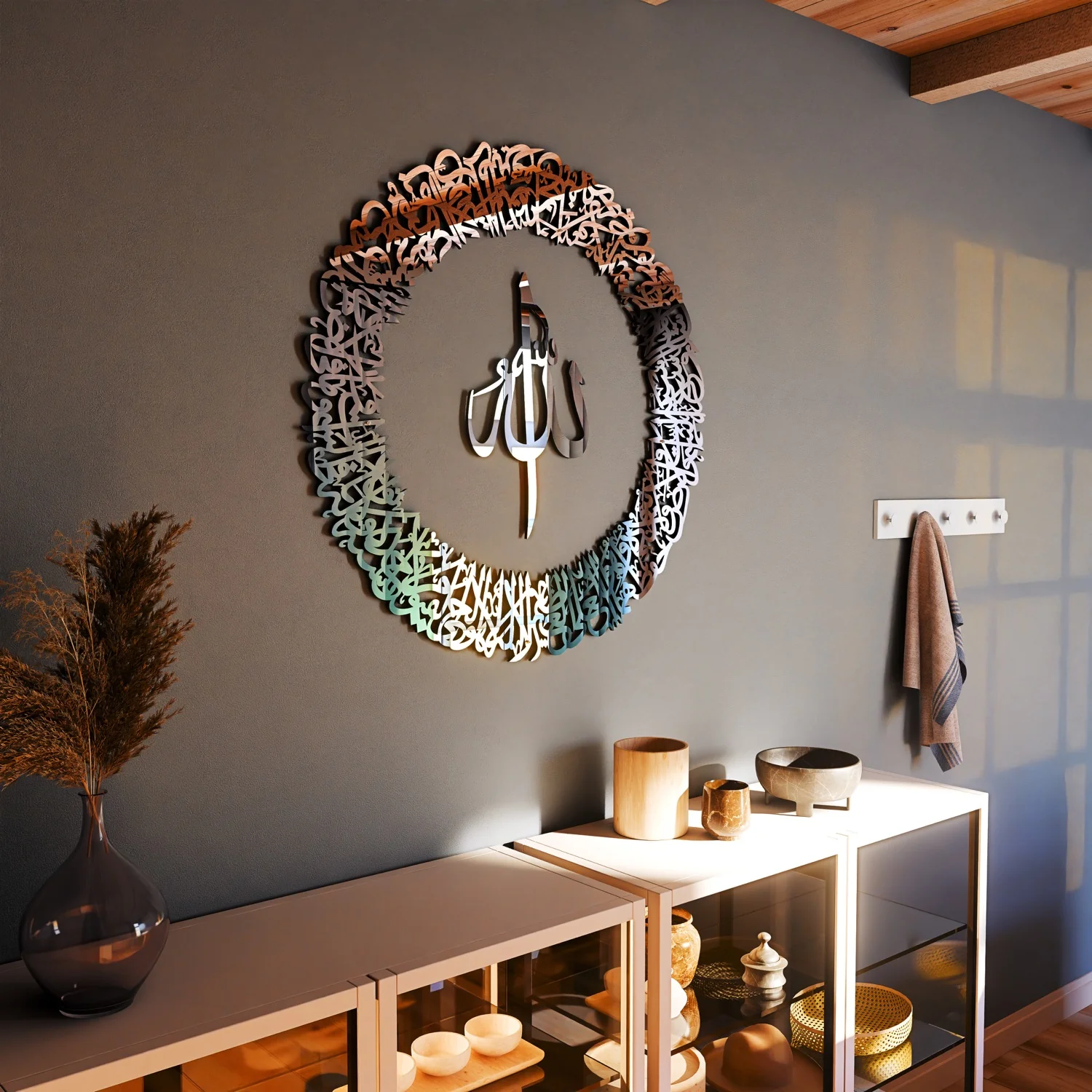 Ayatul Kursi Calligraphy Circular Acrylic/Wooden Islamic Wall Art - Image 18