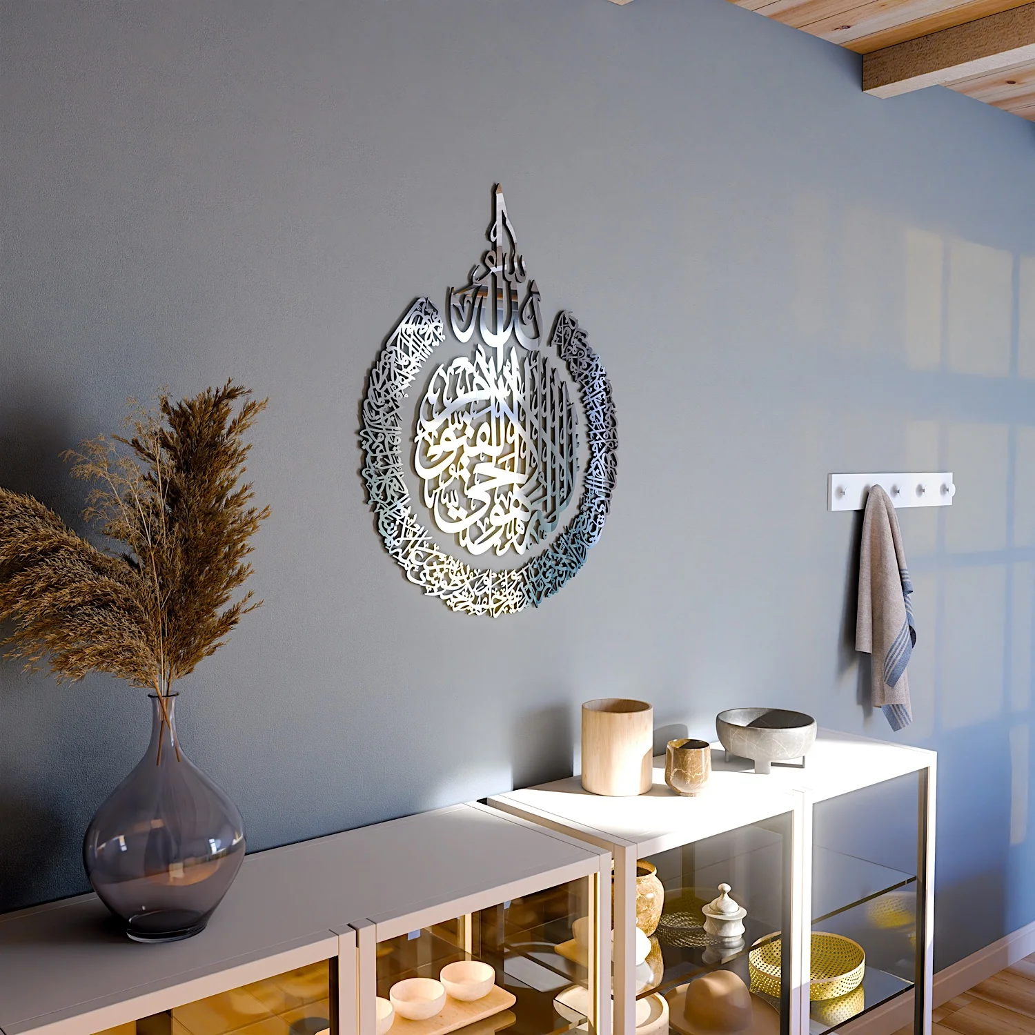 Ayatul Kursi Calligraphy Wooden & Acrylic Islamic Wall Art - Image 46