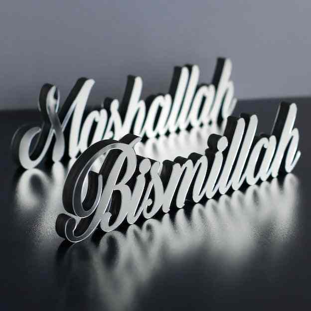 Bismillah, Alhamdulillah, MashAllah Latin Islamic Tabletop Art Decor - Image 11