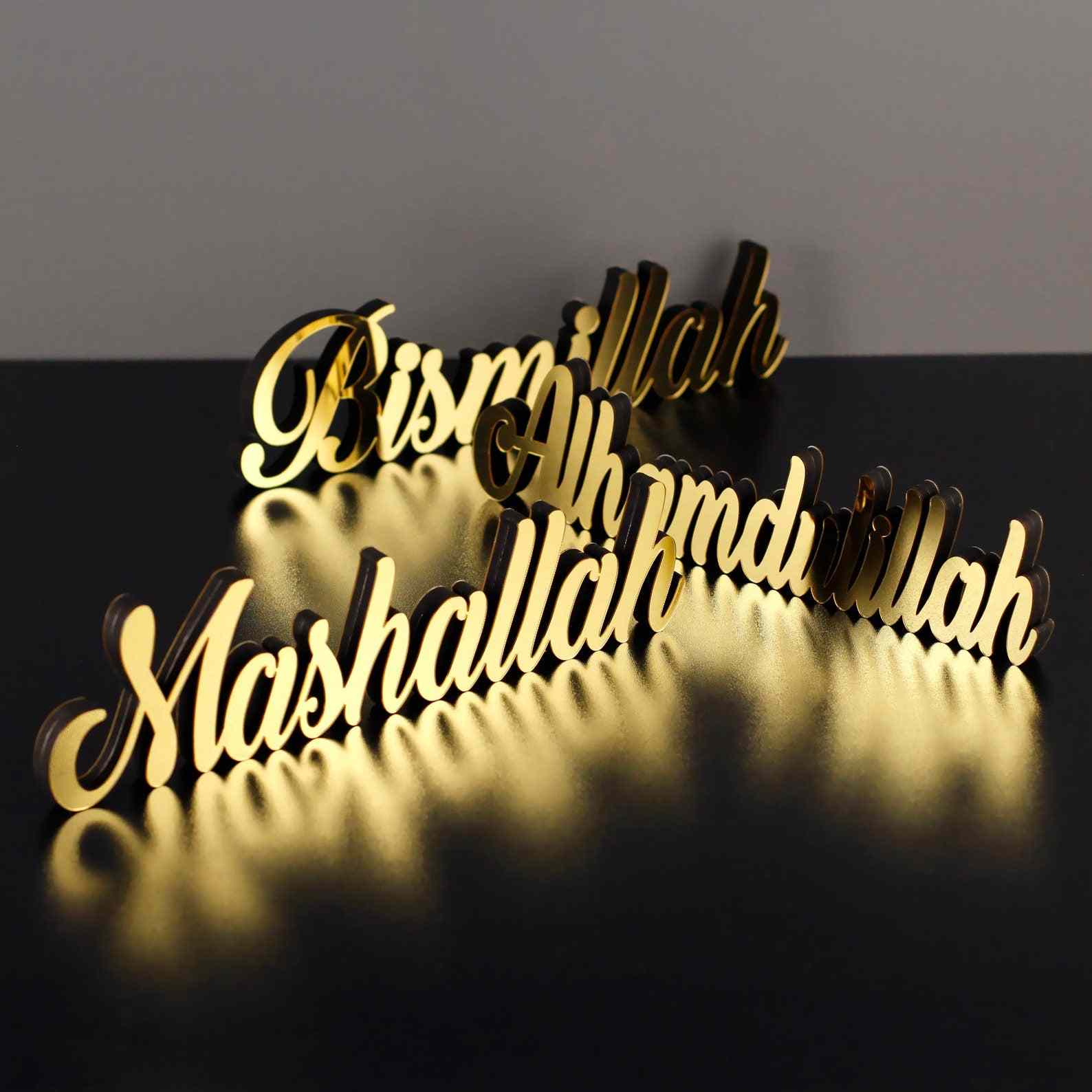 Bismillah, Alhamdulillah, MashAllah Latin Islamic Tabletop Art Decor - Image 12