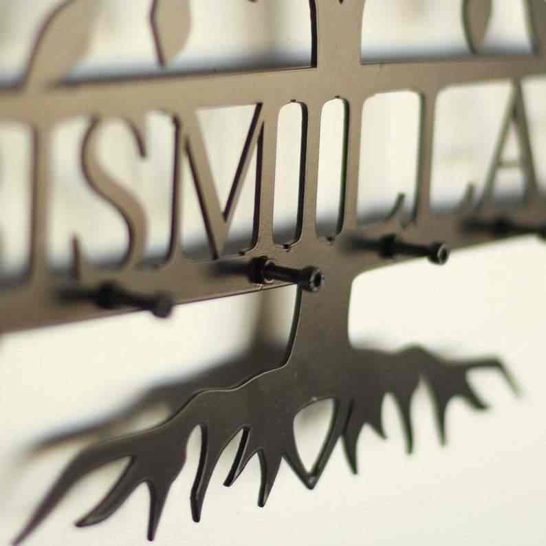 Bismillah Key Holder, Tree Shape Decor - Islamic Wall Art - Image 4