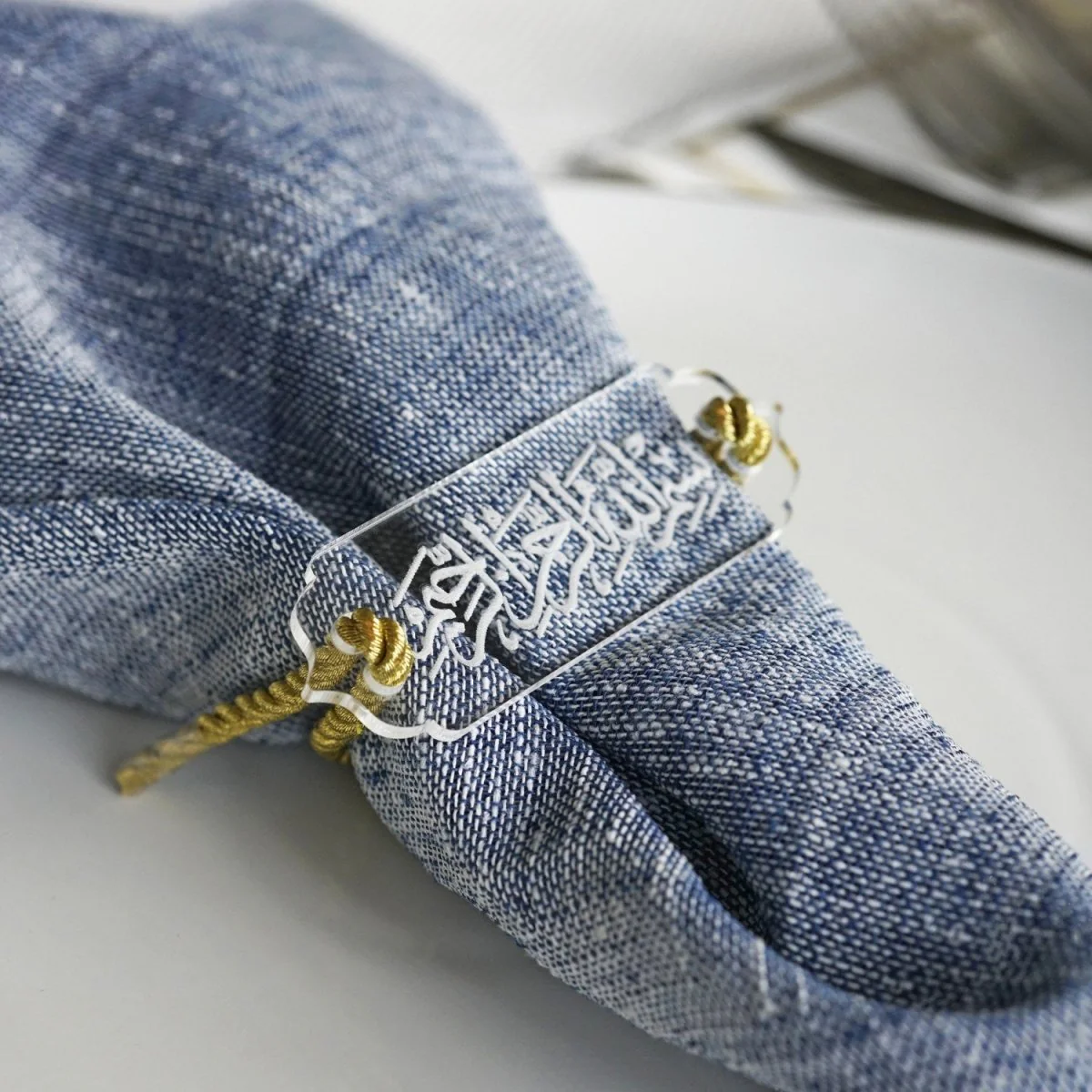 Bismillah Napkin Holder with Hanging String - Suhoor&Iftar Table Decor, 6-12 Pcs - Image 3