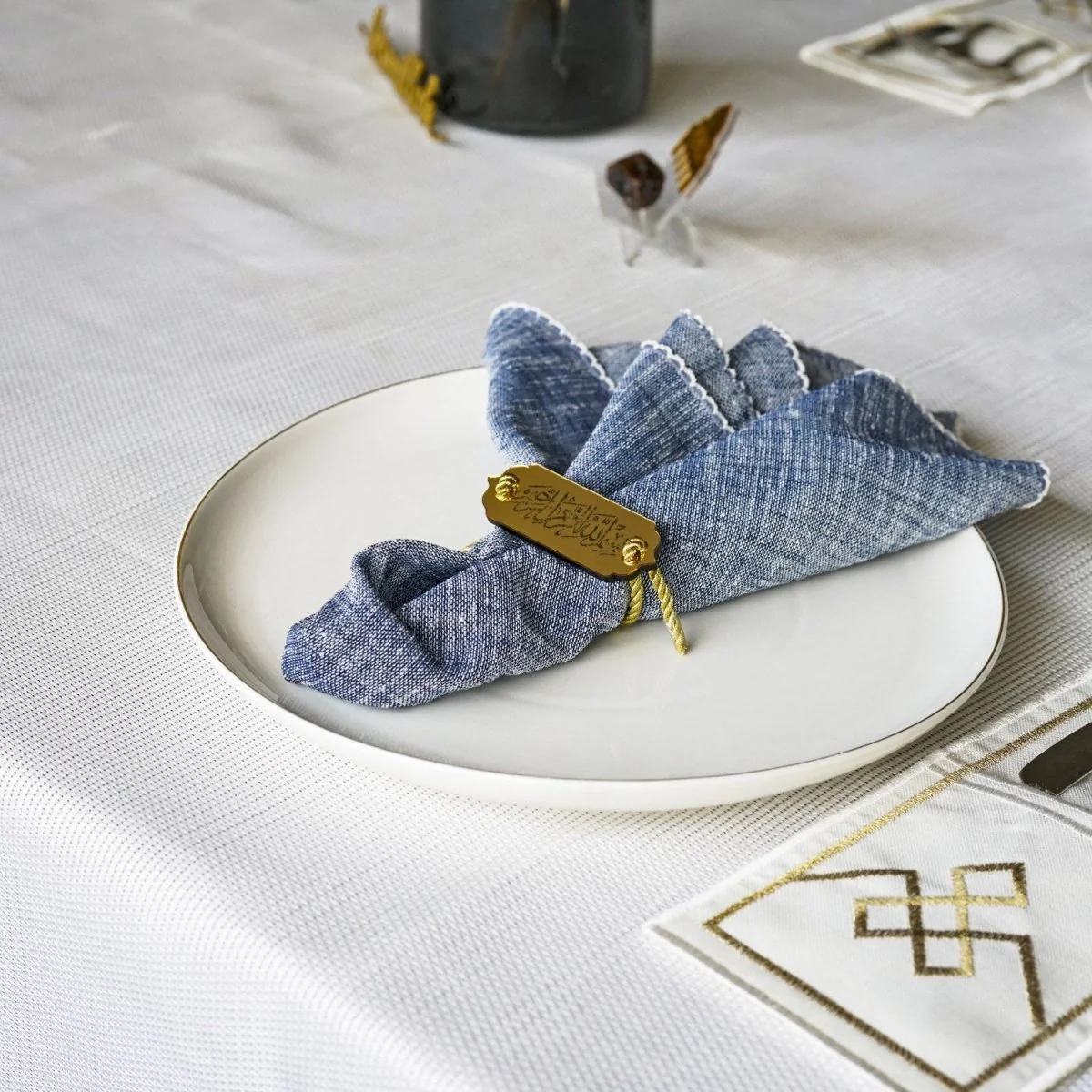 Bismillah Napkin Holder with Hanging String - Suhoor&Iftar Table Decor, 6-12 Pcs - Image 4