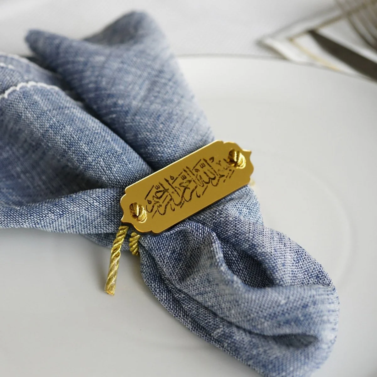 Bismillah Napkin Holder with Hanging String - Suhoor&Iftar Table Decor, 6-12 Pcs - Image 9