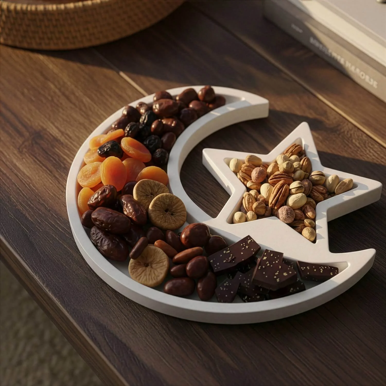 Crescent Moon & Star Serving Platter – Ramadan Date Tray - Image 3