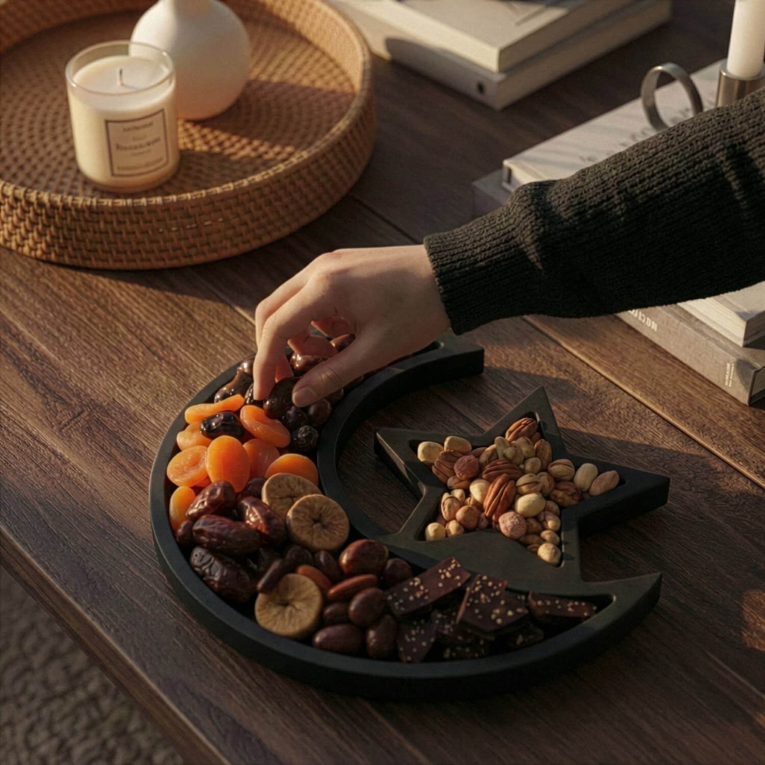 Crescent Moon & Star Serving Platter – Ramadan Date Tray - Image 7