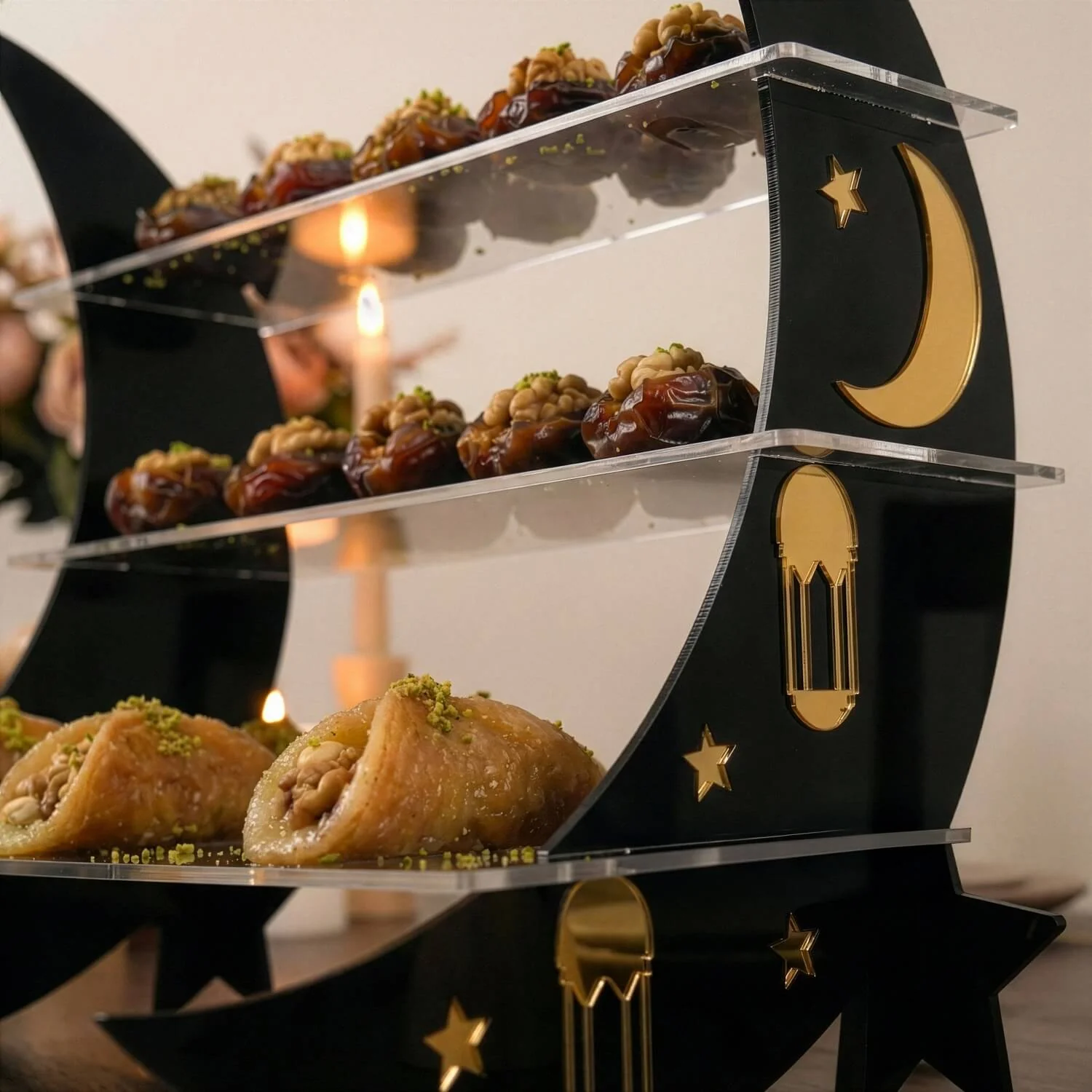 Crescent Moon Tiered Serving Stand – Ramadan Dessert Shelf - Image 5