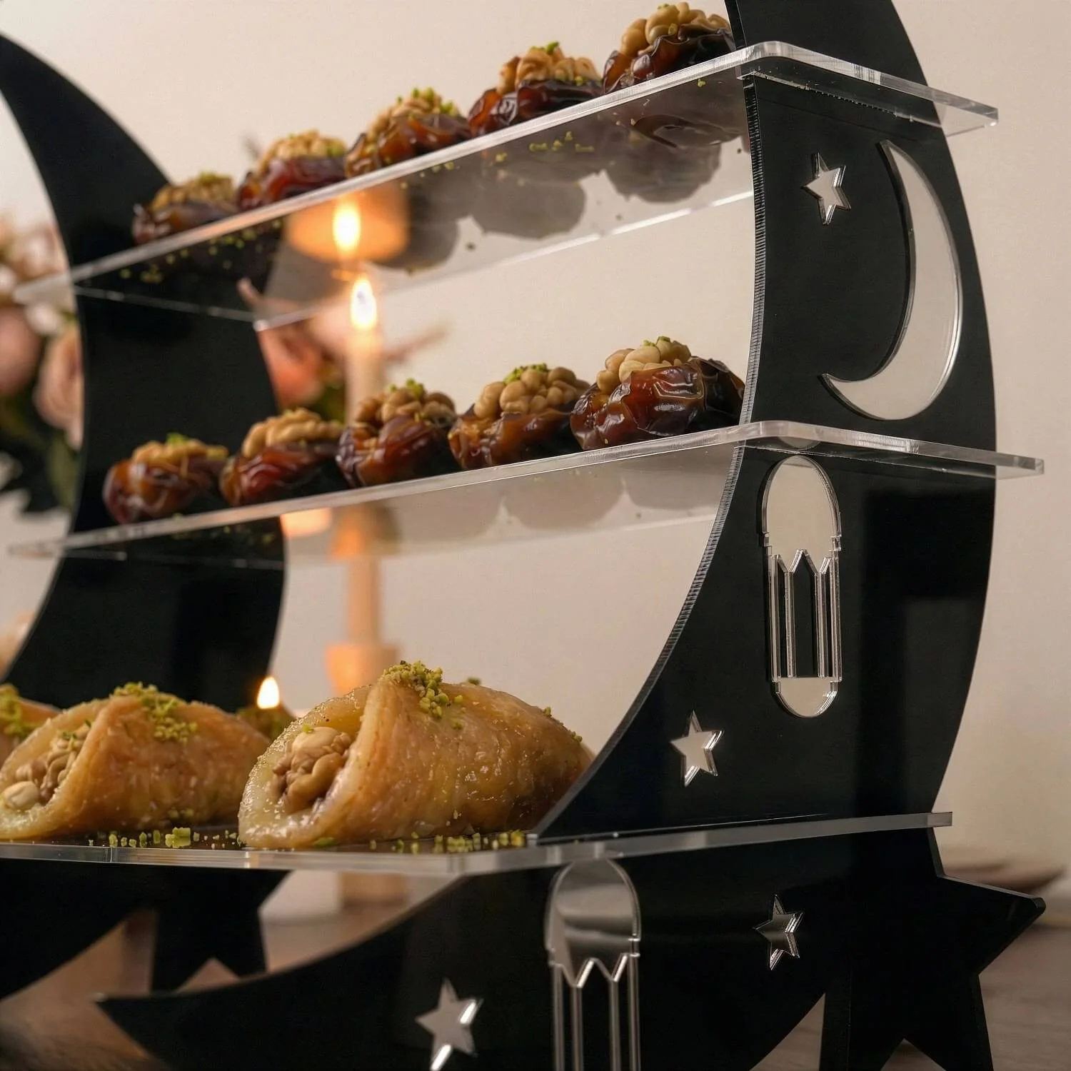 Crescent Moon Tiered Serving Stand – Ramadan Dessert Shelf - Image 9