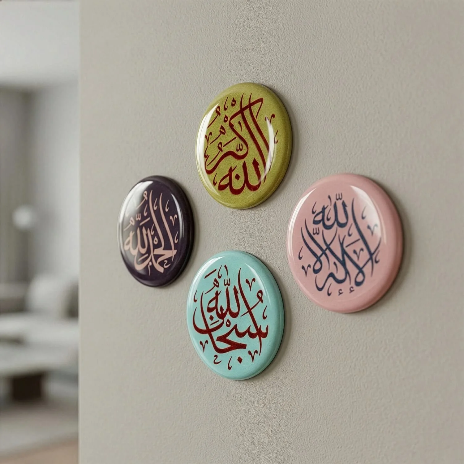 Premium 3D Dhikr Resin Stickers - Multi-Color Islamic Calligraphy Set - Image 5