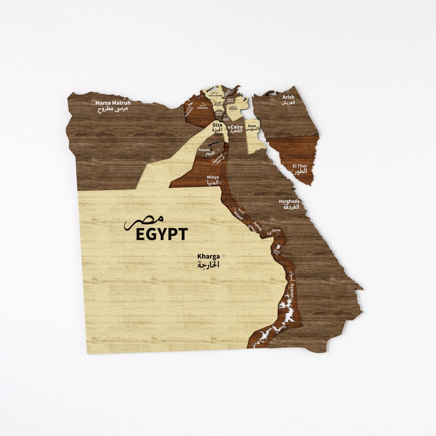 Egypt Map Wall Decor – Wooden Multi-Layered Design for Home - Image 8