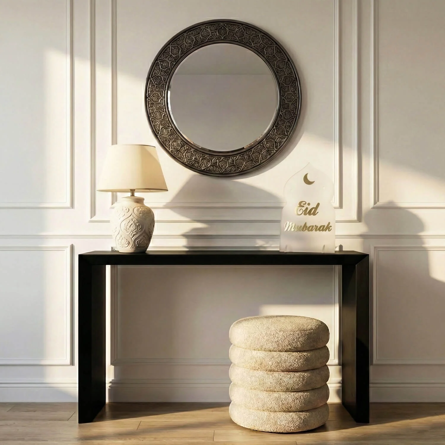 Eid Mubarak Cosmic Tabletop Decor – Moon & Stars Stand - Image 13