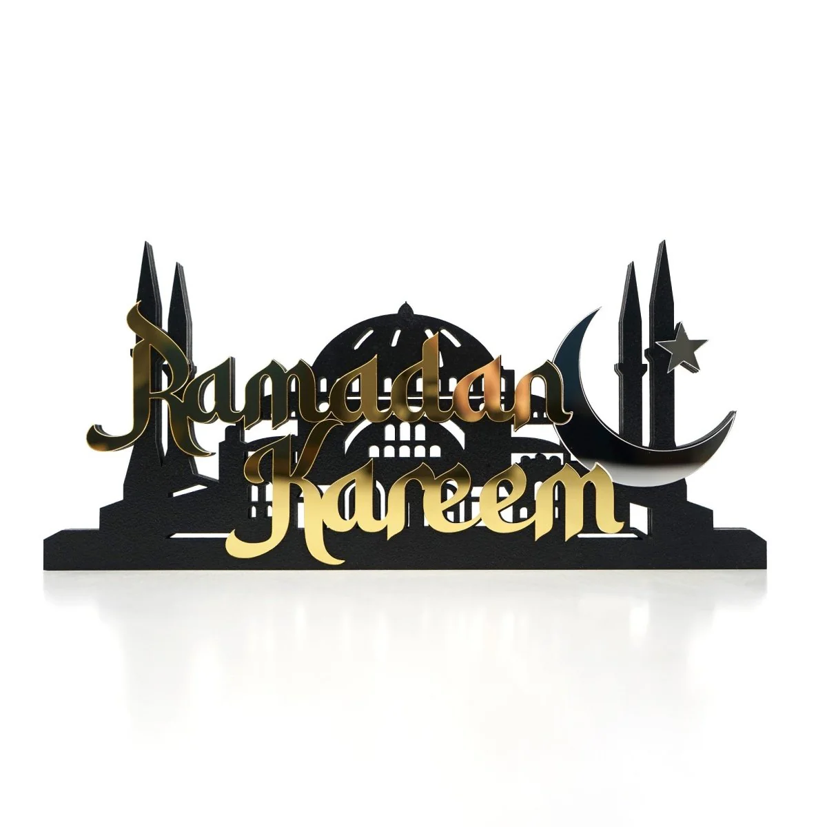 Eid Mubarak Ramadan Decoration Wooden Islamic Gift Table Decor - Image 2