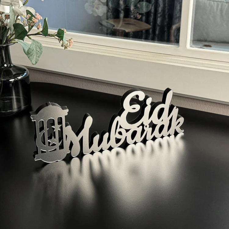 Eid Mubarak Wooden Table Art - Islamic Gift for Ramadan - Image 16