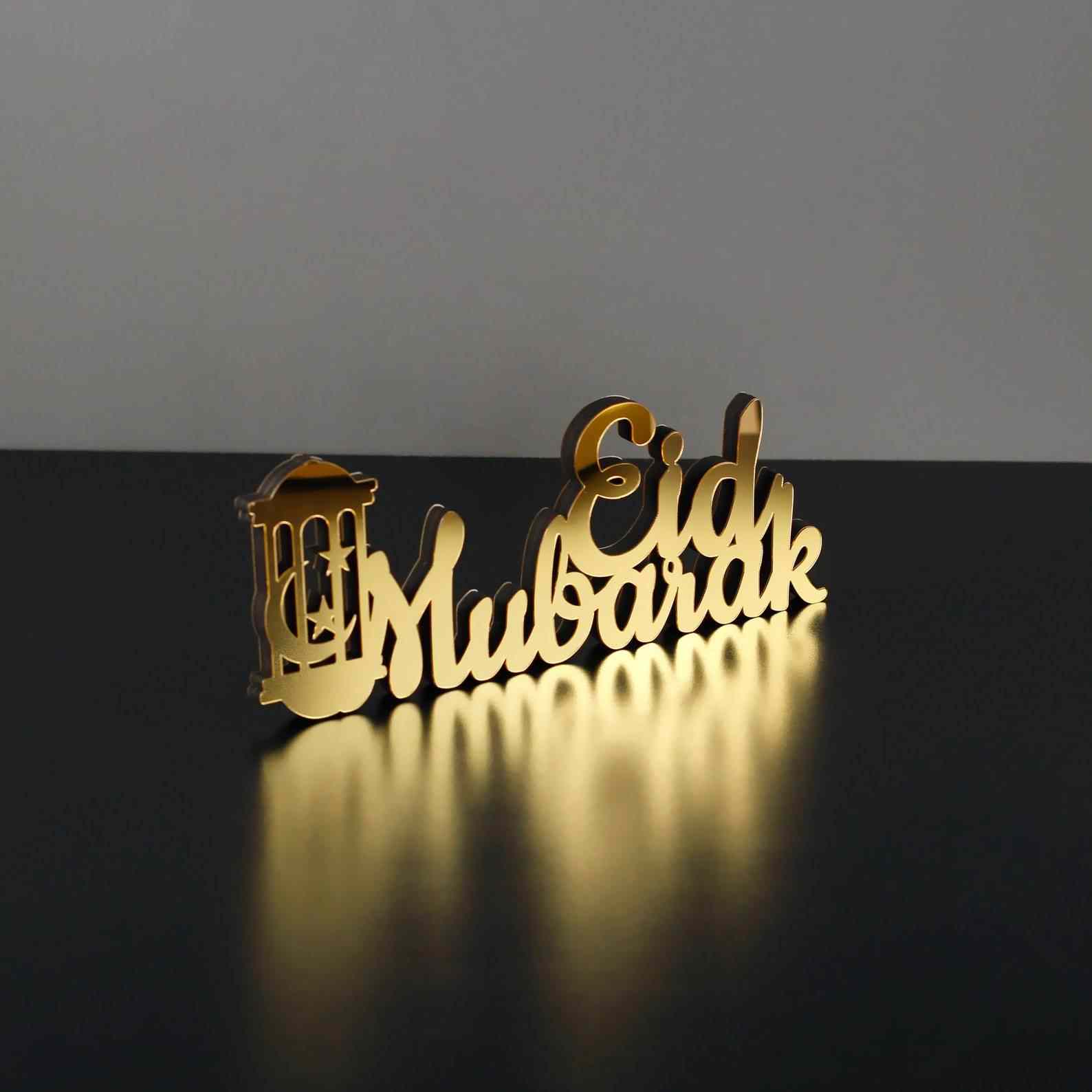 Eid Mubarak Wooden Table Art - Islamic Gift for Ramadan - Image 6