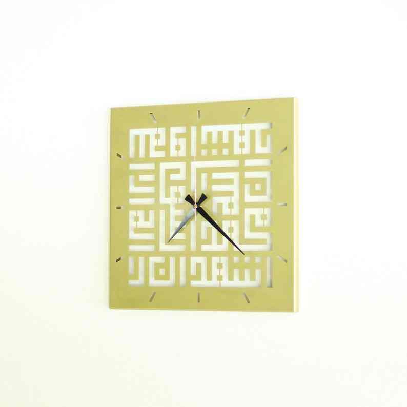 First Kalima Metal Wall Clock | Kufic Calligraphy - Islamic Home&Office Decor - Image 8