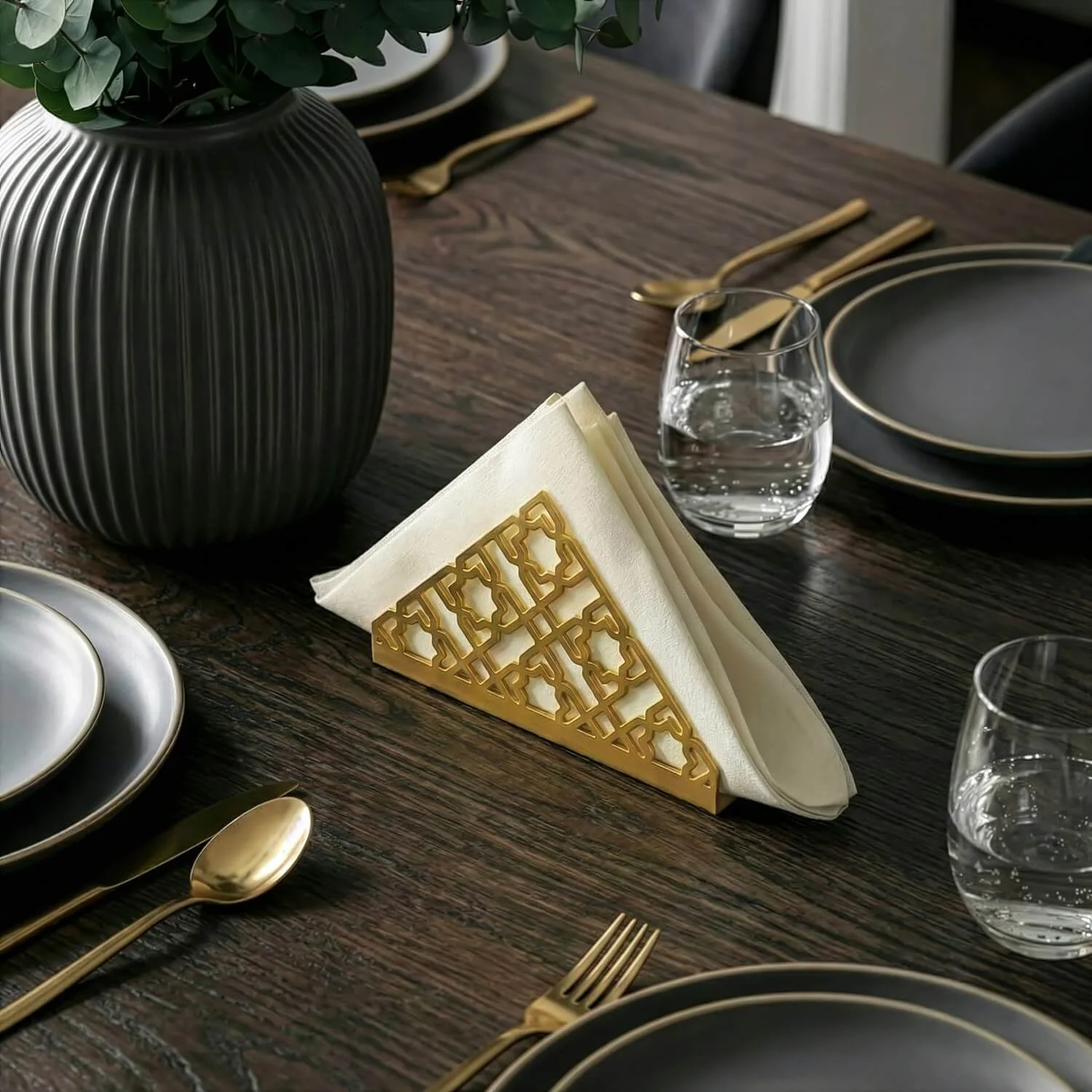 Geometric Islamic Napkin Holder – Metal Iftar Table Decor - Image 13