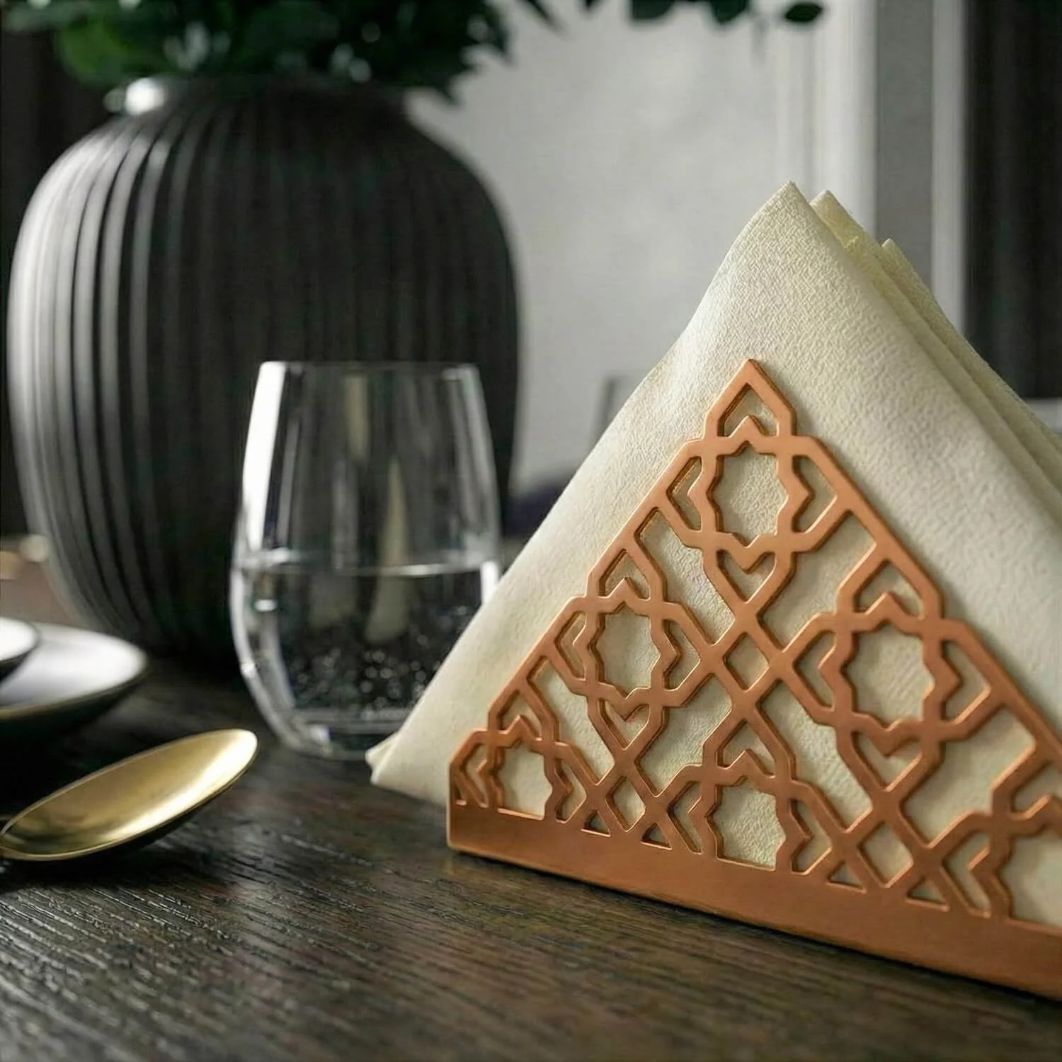 Geometric Islamic Napkin Holder – Metal Iftar Table Decor - Image 17