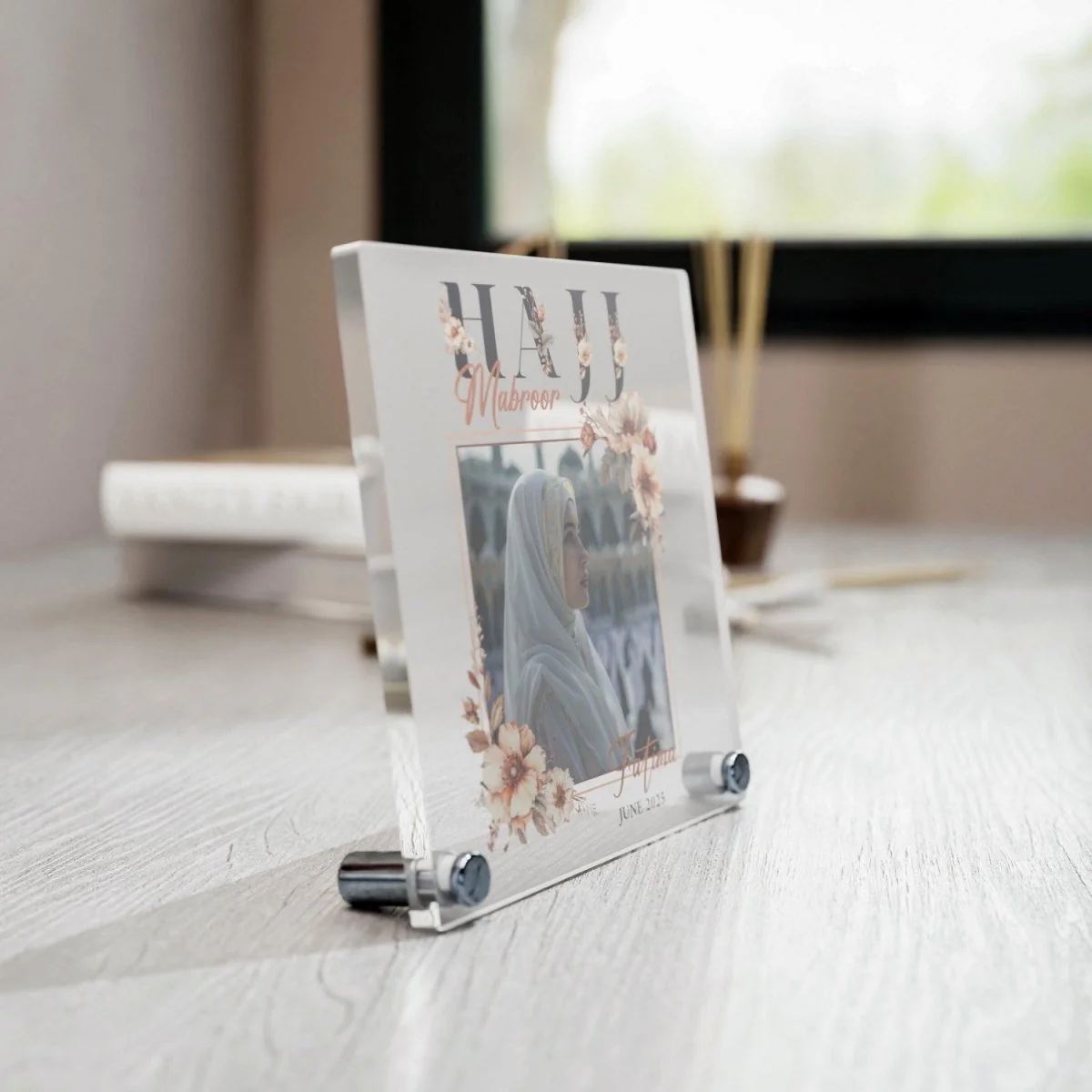 Hajj Mabroor Square Table Decor – Customizable Memory of Hajj - Image 14