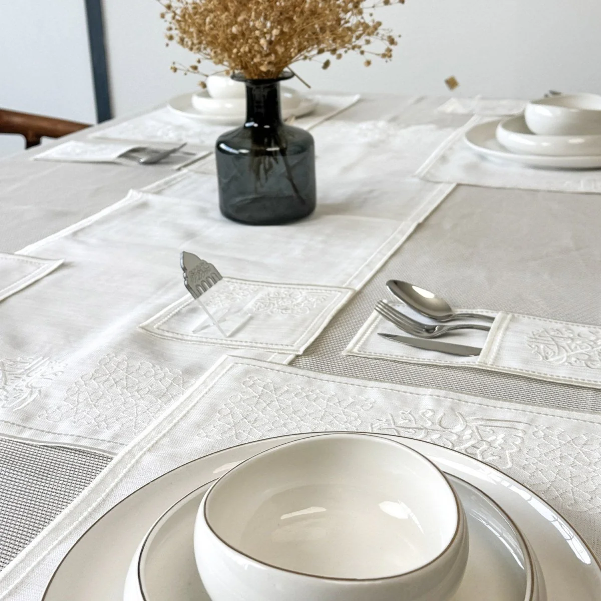 Ramadan Dining Table Cream Placemat Set - 6 Persons - 19 Pcs. - Full Set - Image 8