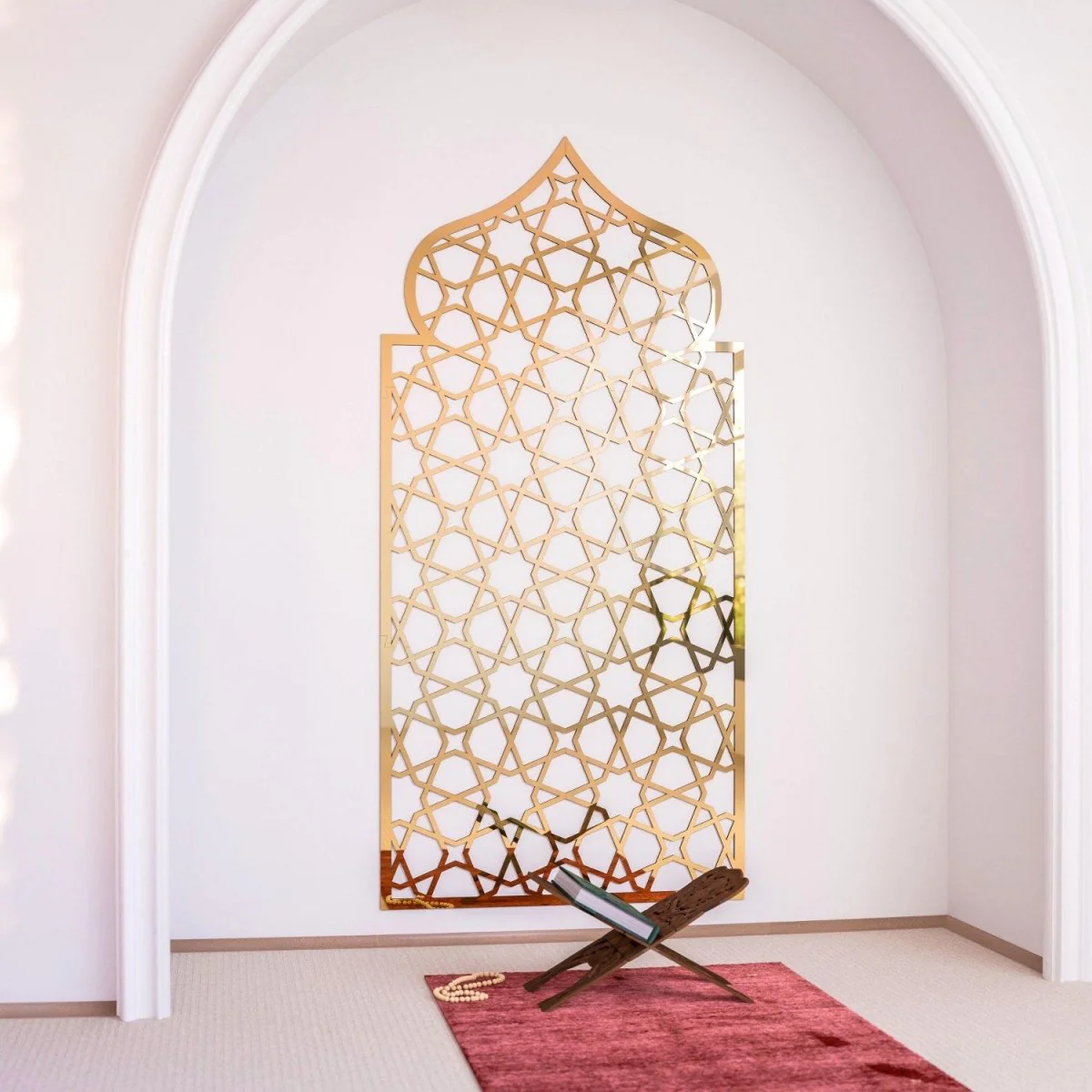 Home Prayer Niche Interior Mihrab - Islamic Gift | 8-Pointed Star Motif - Image 9