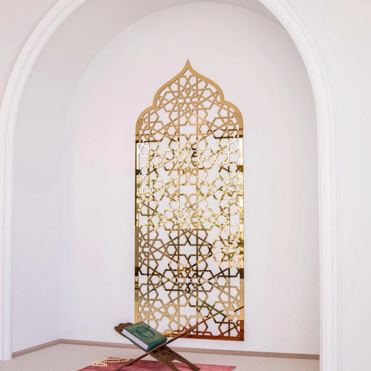 Interior Mihrab Wooden Prayer Niche - Islamic Home Decor | 6-Pointed Star - Image 10