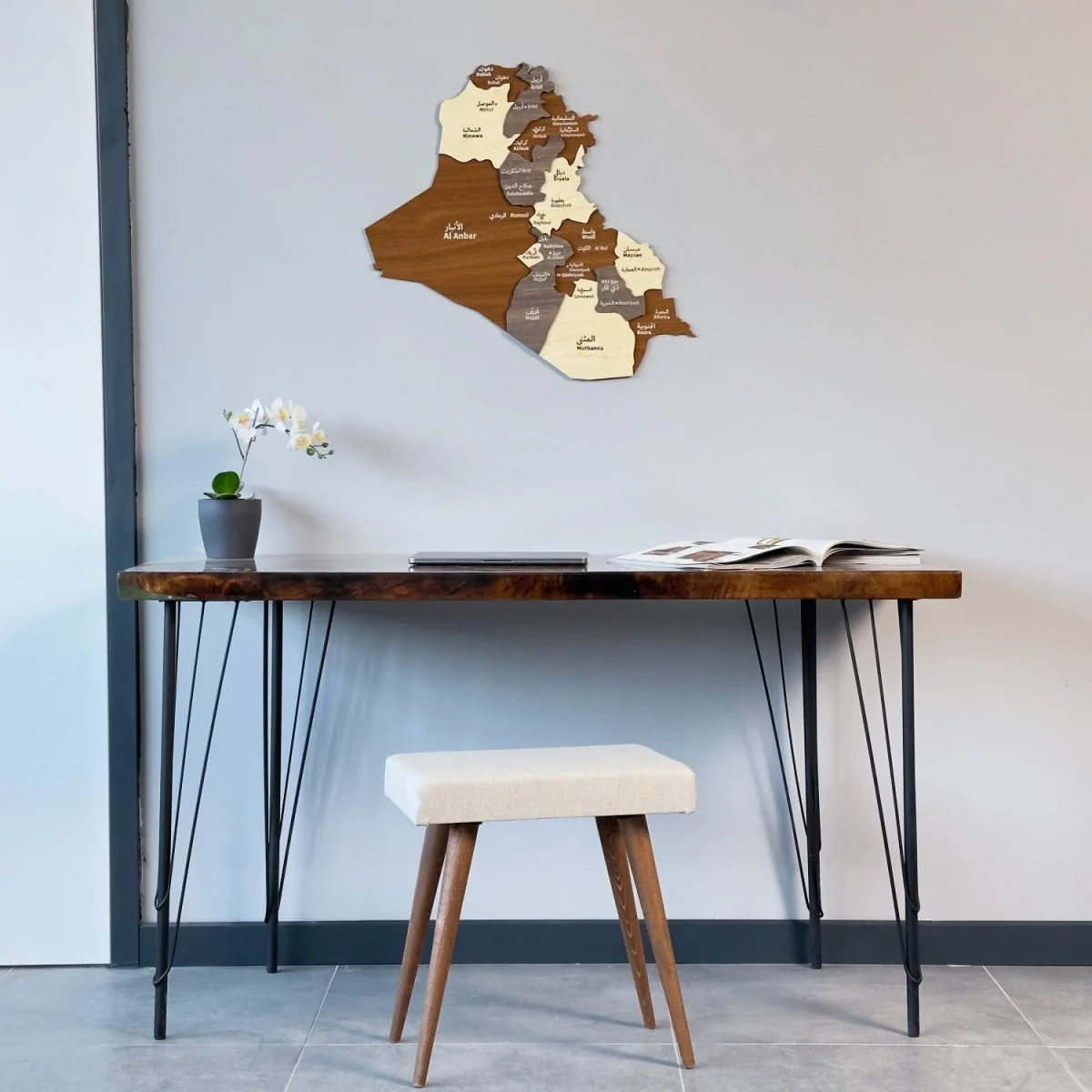 Wooden Iraq Map Wall Decor - Islamic Wall Art - Image 10
