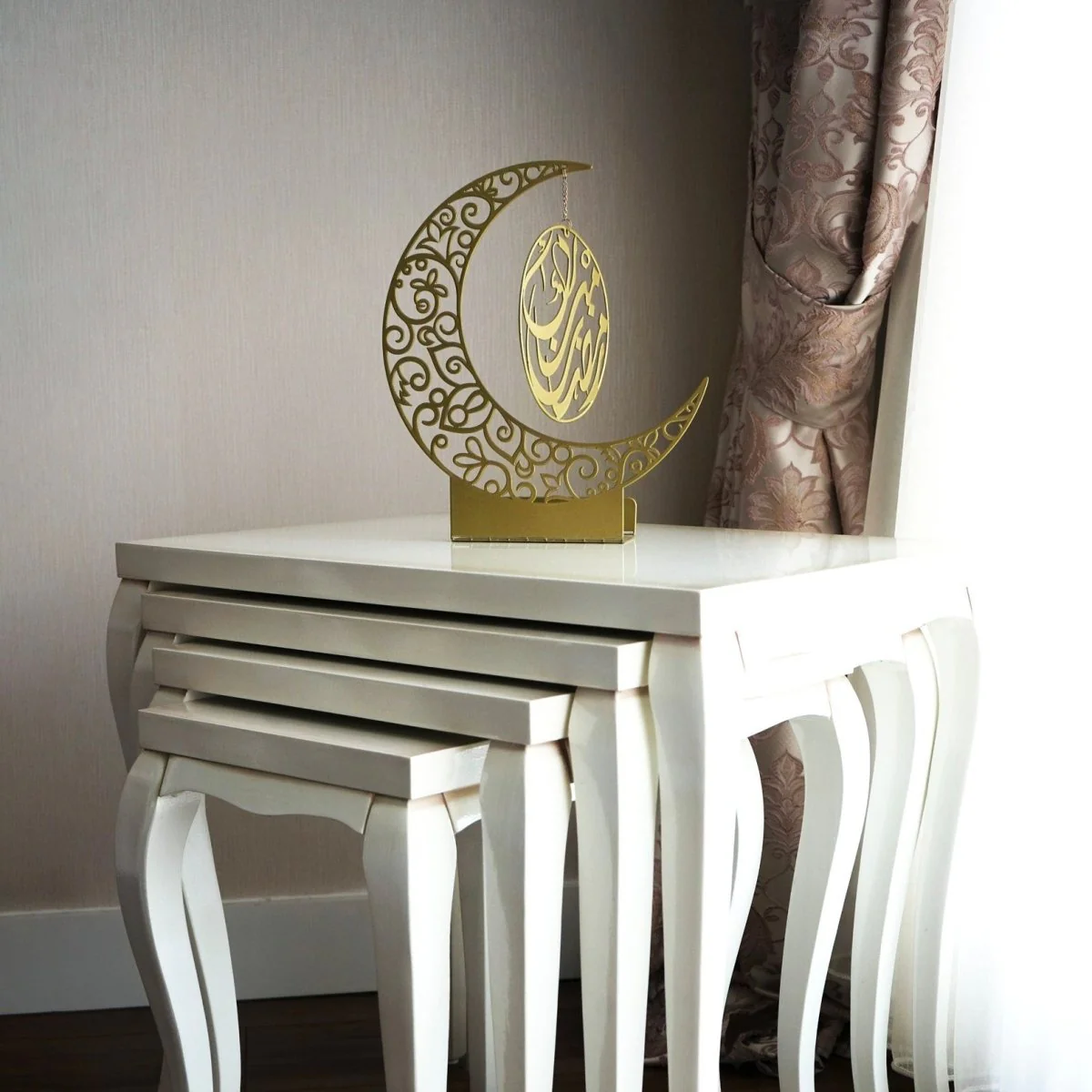Moon Shape Metal Islamic Table Decor - Muslim Gift - Image 10