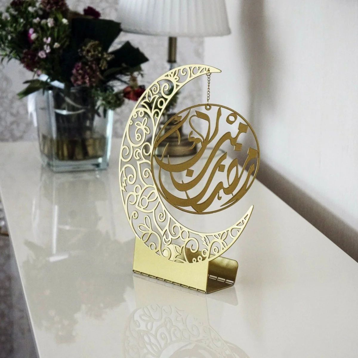 Moon Shape Metal Islamic Table Decor - Muslim Gift - Image 4