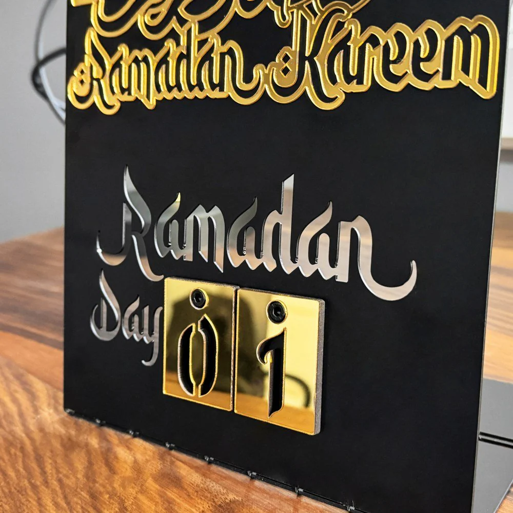 Ramadan Calendar - Islamic Gift | Acrylic & Metal Table Decor - Image 4