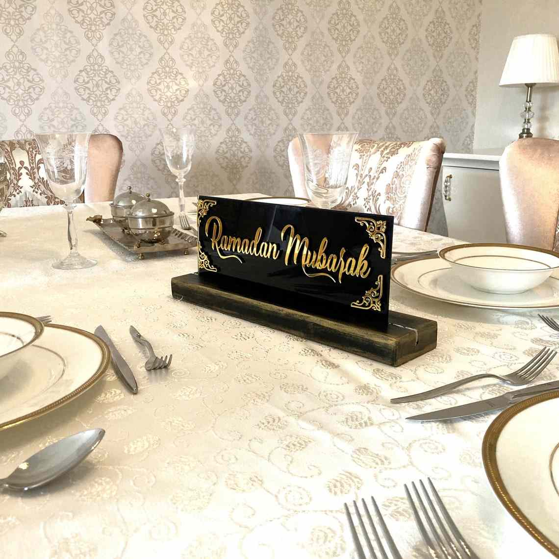 Ramadan Mubarak, Dua for Iftar Glass Decor Islamic Gift Tabletop Art - Image 10