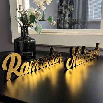 Ramadan Mubarak & Eid Mubarak - Islamic Table Decor | Muslim Gift