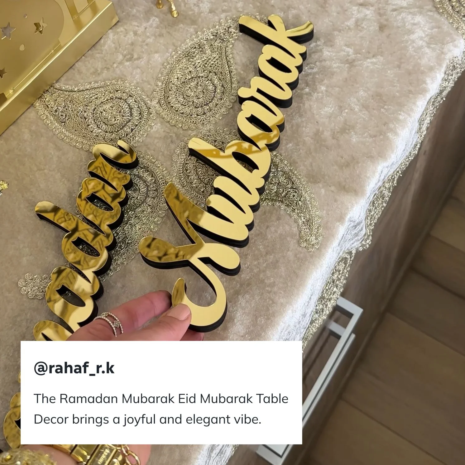 Ramadan Mubarak & Eid Mubarak - Islamic Table Decor | Muslim Gift - Image 4
