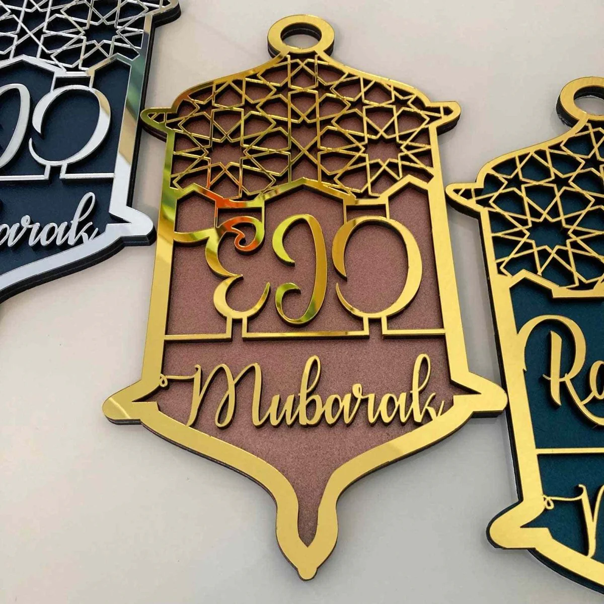 Ramadan Mubarak & Eid Mubarak Sign - Wooden Islamic Wall Art | Muslim Gift - Image 11