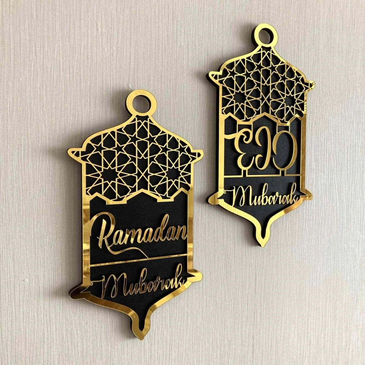 Ramadan Mubarak & Eid Mubarak Sign - Wooden Islamic Wall Art | Muslim Gift - Image 5