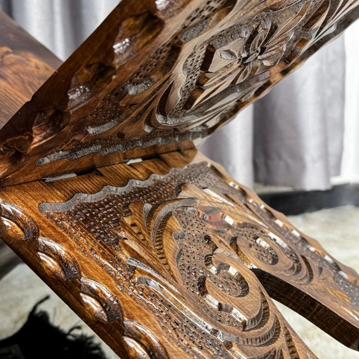 Handcarved Wooden Quran Stand - Islamic Gift | Quran Holder & Quran Rehal - Image 4
