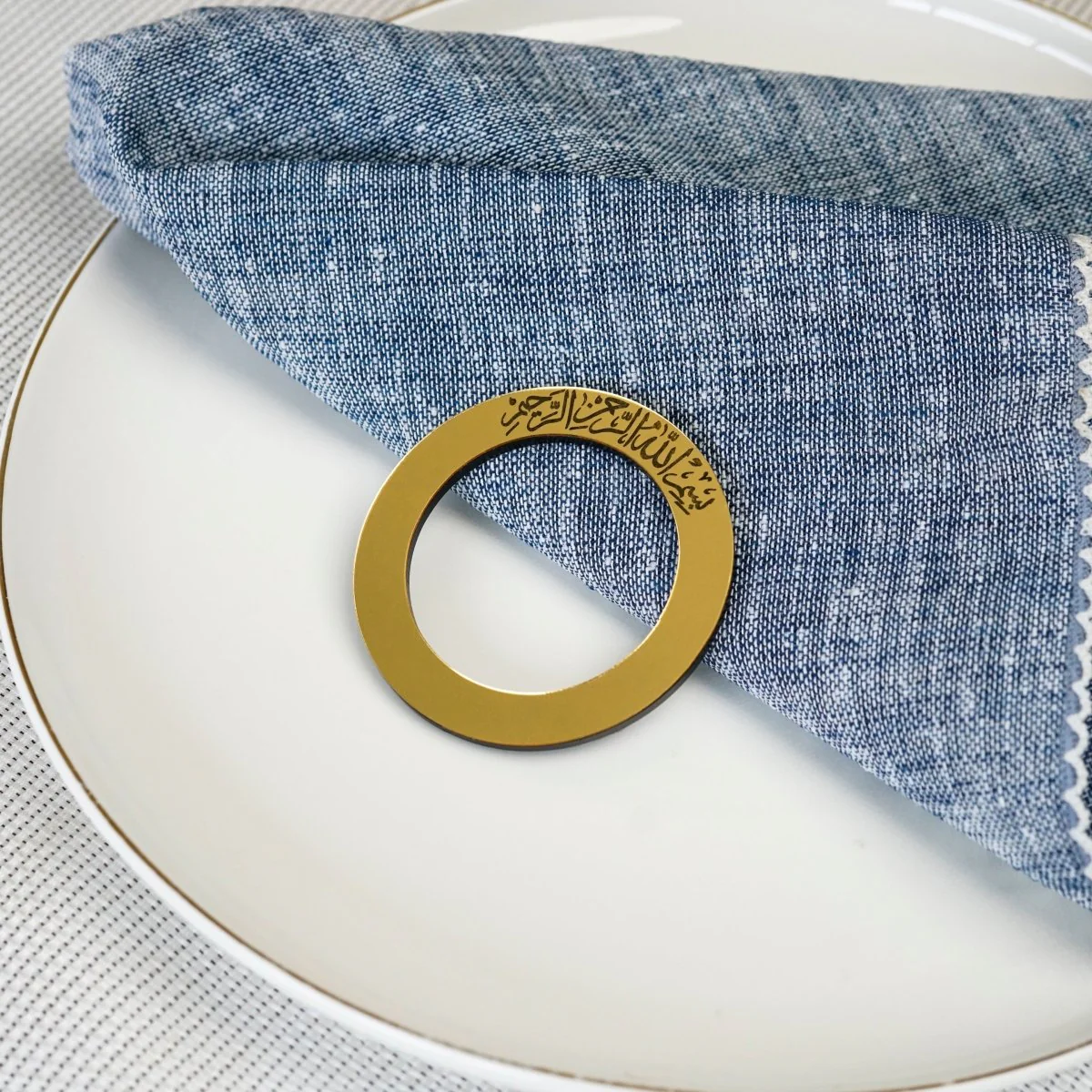 Islamic Napkin Holder - Circular Thuluth Bismillah | Muslim Dining Table Decor - Image 10